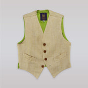 Unruly Blue Boys Beige Formal Suit Waistcoat for Events