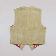 Unruly Blue Boys Beige Formal Suit Waistcoat for Events