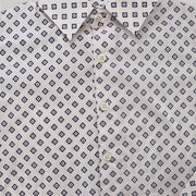 Unruly Blue Boys Diamond Dot Print Formal Cotton Shirt
