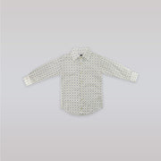 Unruly Blue Boys Green Dot Long Sleeve Formal Cotton Shirt