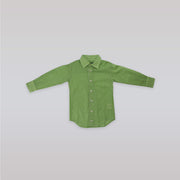 Unruly Blue Boys Small Green Check Cotton Formal Shirt