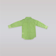 Unruly Blue Boys Small Green Check Cotton Formal Shirt