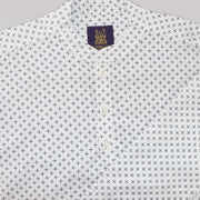Unruly Blue Boys Cross Dot Mandarin Collar Cotton Shirt