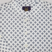 Unruly Blue Boys Diamond Dot Mandarin Collar Dress Shirt