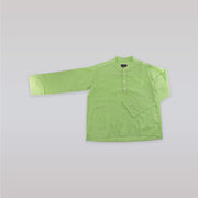 Unruly Blue Boys Small Green Check Mandarin Collar Shirt