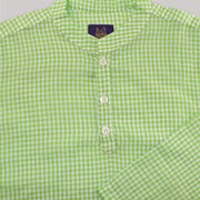 Unruly Blue Boys Small Green Check Mandarin Collar Shirt