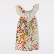 Nanos Baby Girls Blue Floral Ruffle Sleeveless Party Dress
