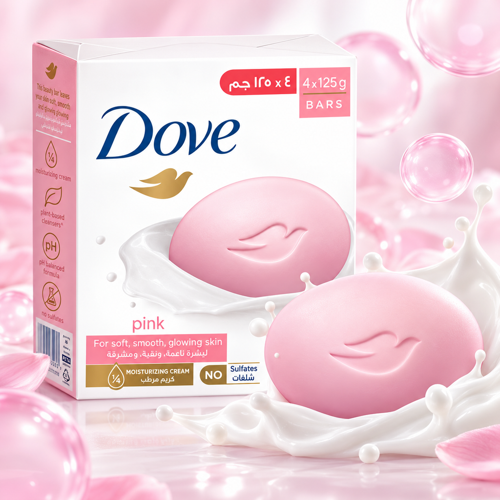 Dove Pink Beauty Bar 75g × 8 – Gentle Cleansing & Soft Skin Care