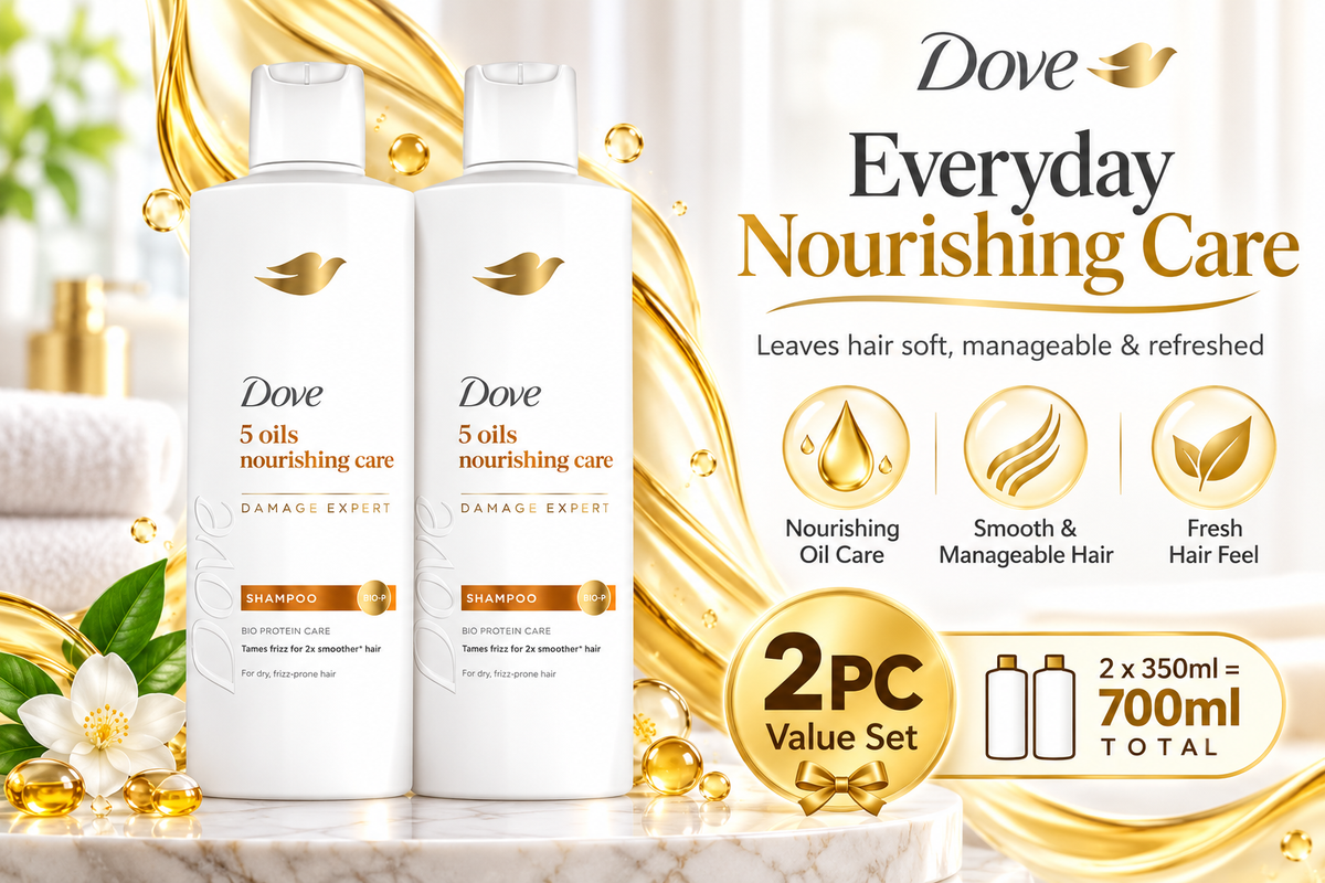 Dove Nourishing Oil Care Shampoo Twin Pack – 2 × 350ml