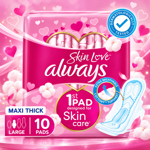 Always Maxi Thick Pads Pink – 10 Pads Pack x 4packs