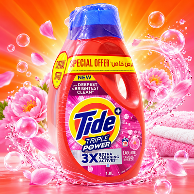 Tide Triple Power Gel Downy Floral Breeze 1.8L – Deep Clean & Freshness 1pcs