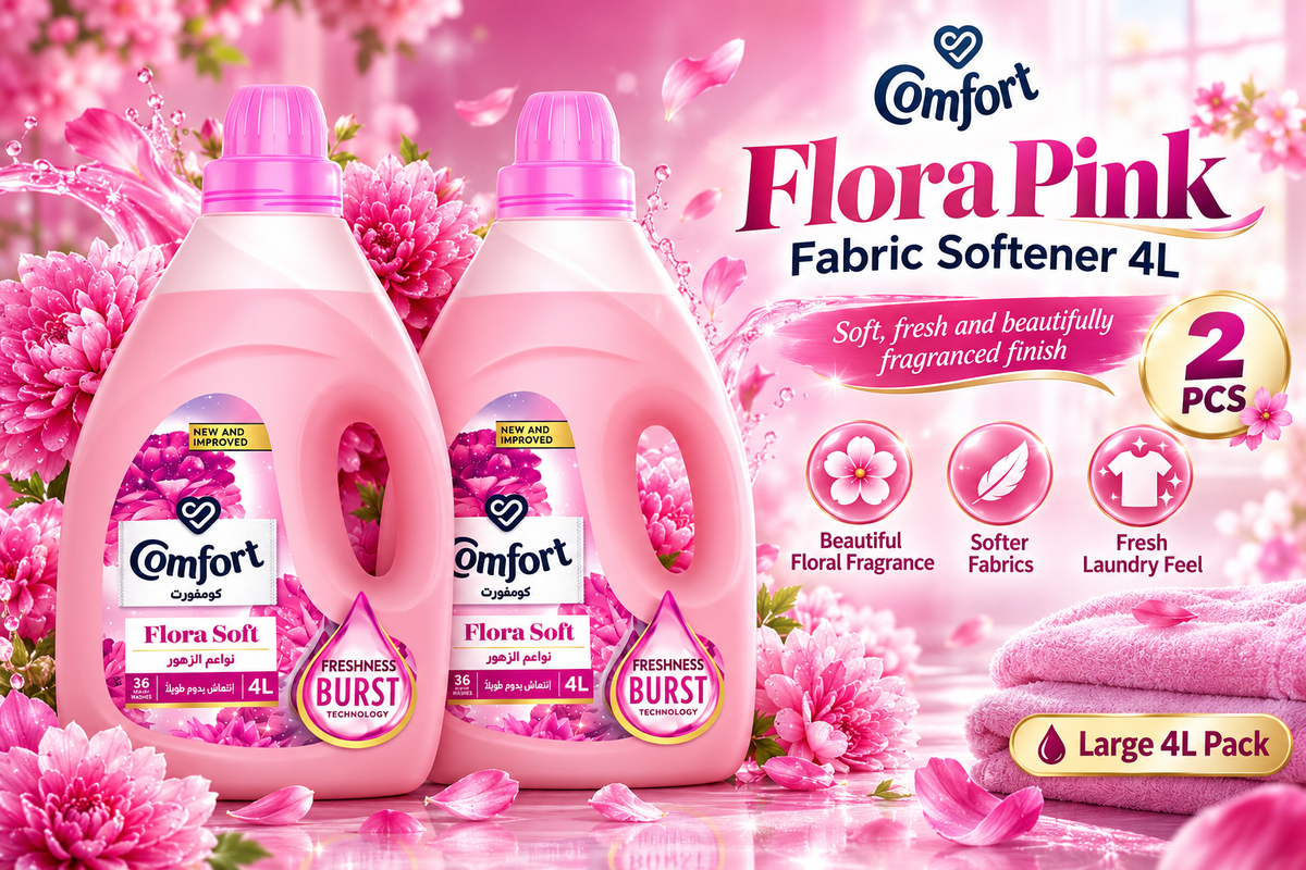 Comfort Flora Pink Fabric Softener 4L – Long-Lasting Freshness 2pcs