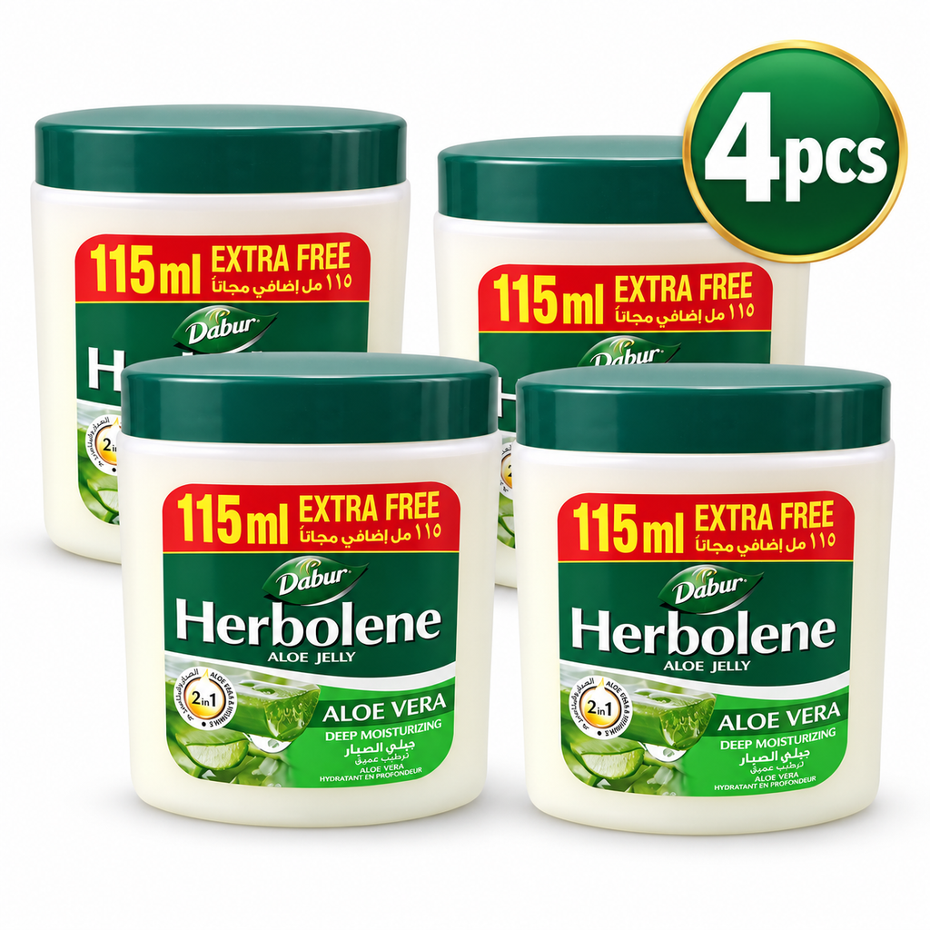 Dabur Herbolene Aloe Jelly 115ml x 4pcs  Free – Soft & Nourished Skin