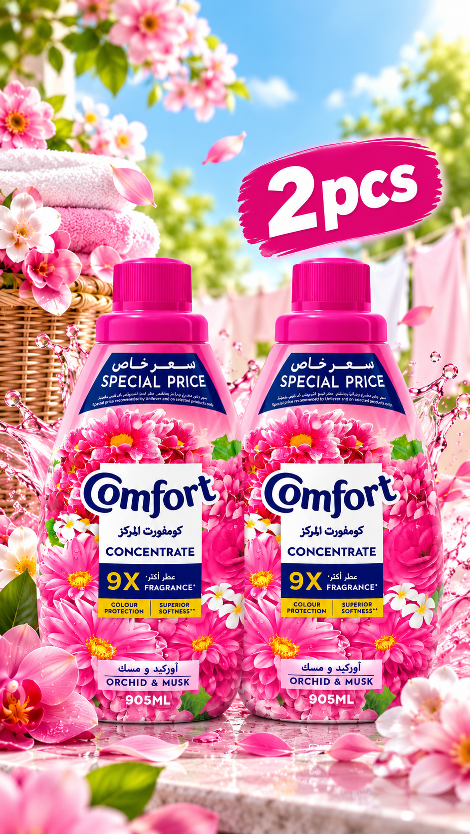 Comfort Orchid & Musk Fabric Softener 905ml x 2pcs – Everyday Fabric Care