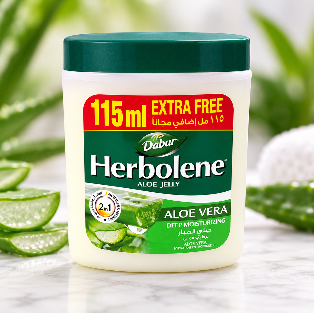 Dabur Herbolene Aloe Jelly 115ml x 4pcs  Free – Soft & Nourished Skin