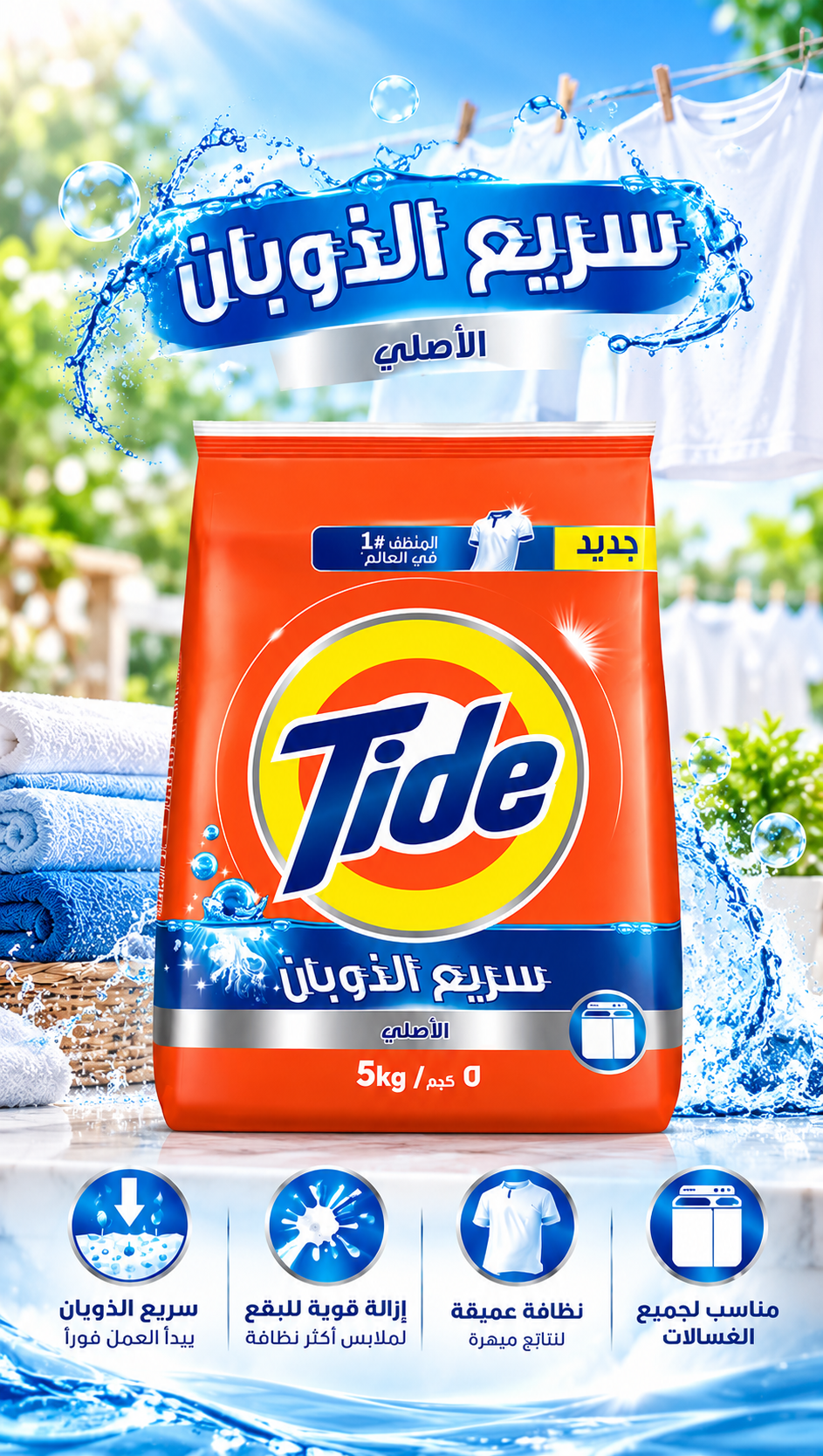 Tide Green Detergent Powder 5kg – Powerful Deep Cleaning & Freshness