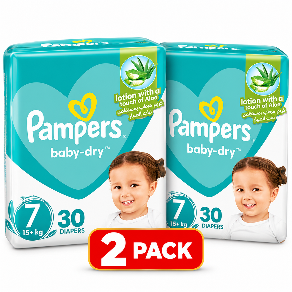 Pampers Mega Rash Protect Size 7 – 2× 30 Diapers, 60PC Value Pack