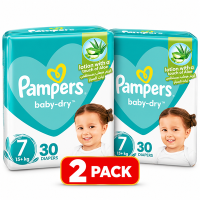 Pampers Mega Rash Protect Size 7 – 2× 30 Diapers, 60PC Value Pack