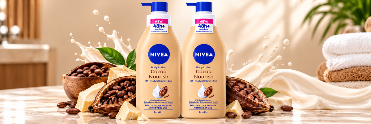 Nivea Cocoa Butter Body Lotion 400ml 2pcs  – 48H Deep Moisture Care