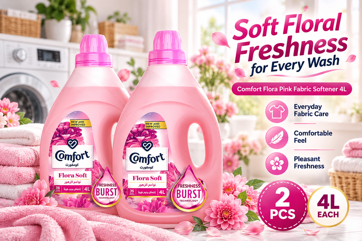 Comfort Flora Pink Fabric Softener 4L – Long-Lasting Freshness 2pcs