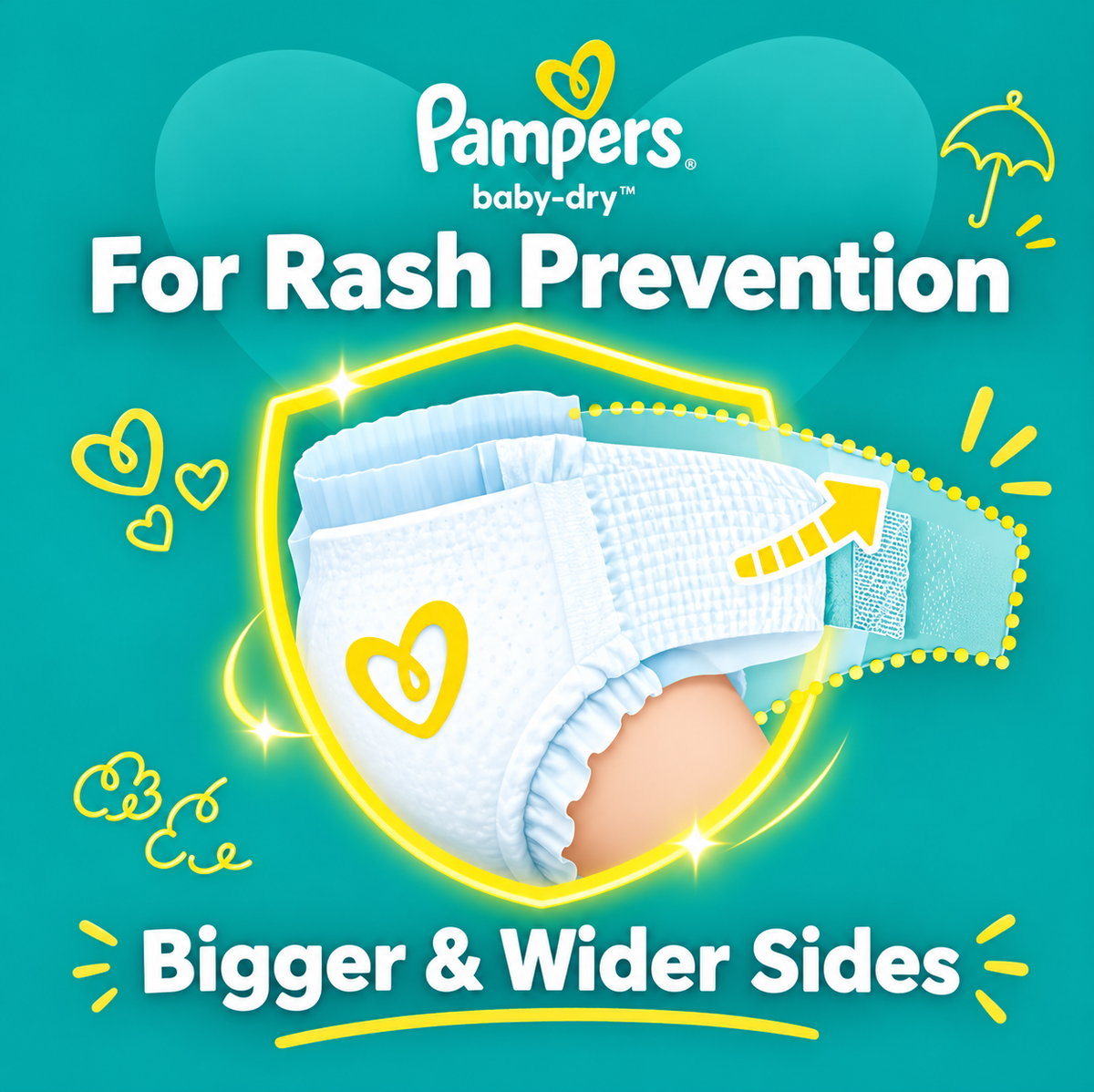 Pampers Mega Rash Protect Size 7 – 2× 30 Diapers, 60PC Value Pack