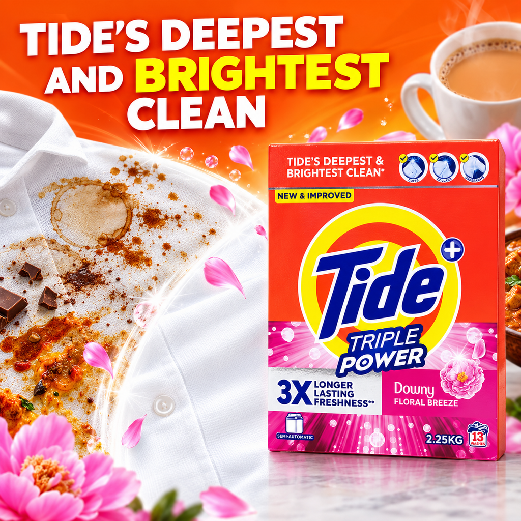Tide Triple Power Blue 2.25kg – Deep Clean with Floral Breeze Freshness 2pcs