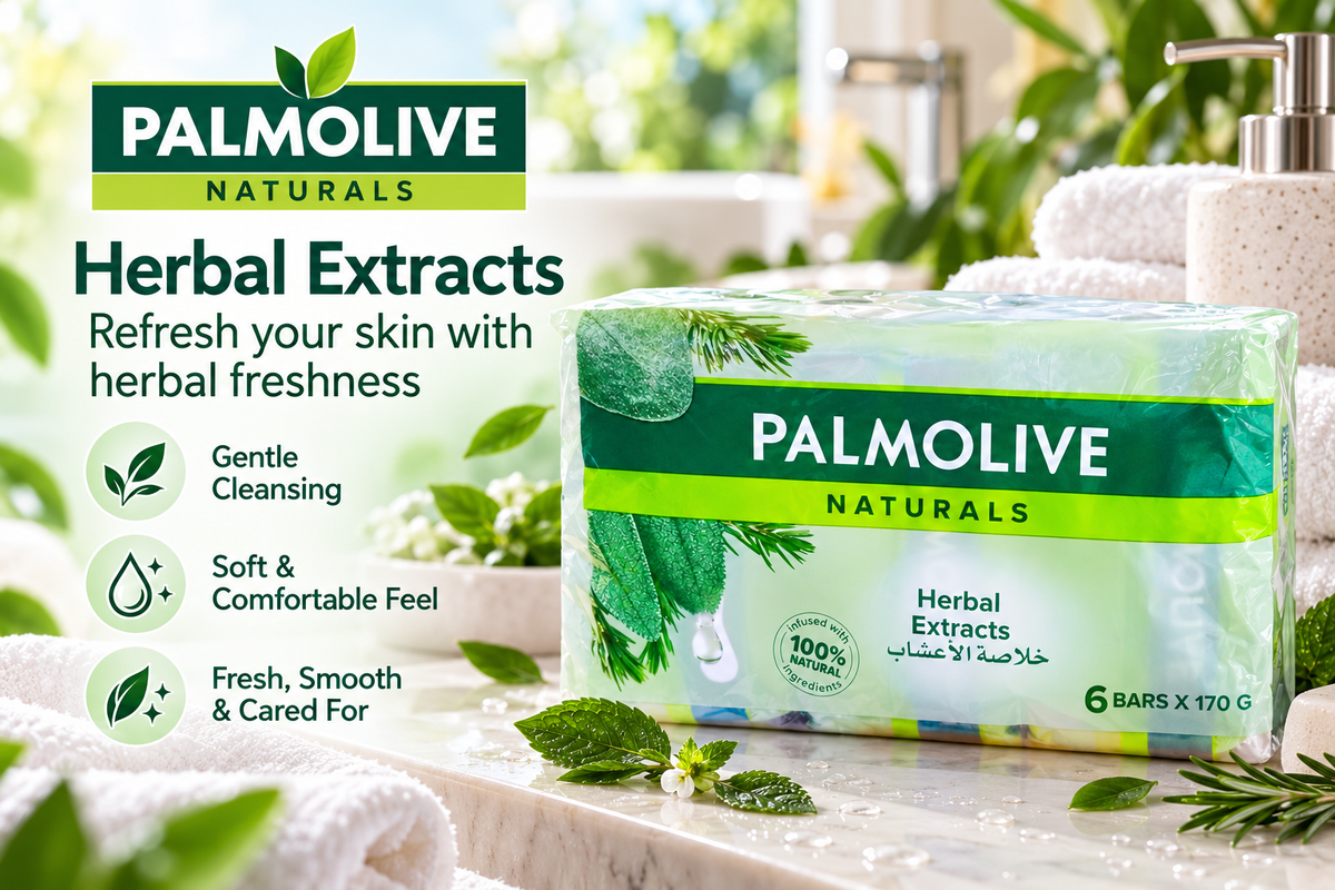Palmolive 170g Herbal Extracts Soap – Everyday Skin Cleansing pack of 2 x 12pcs