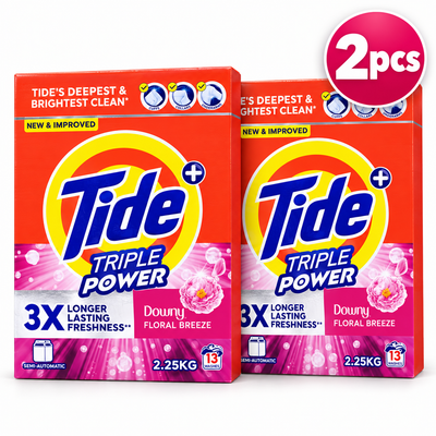 Tide Triple Power Blue 2.25kg – Deep Clean with Floral Breeze Freshness 2pcs