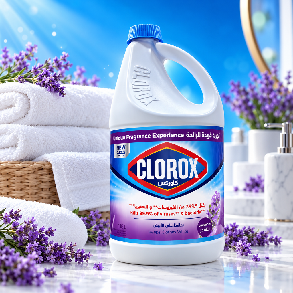 Clorox Lavender Bleach 1.89L – Powerful Cleaning with Fresh Lavender Scent 4Pcs