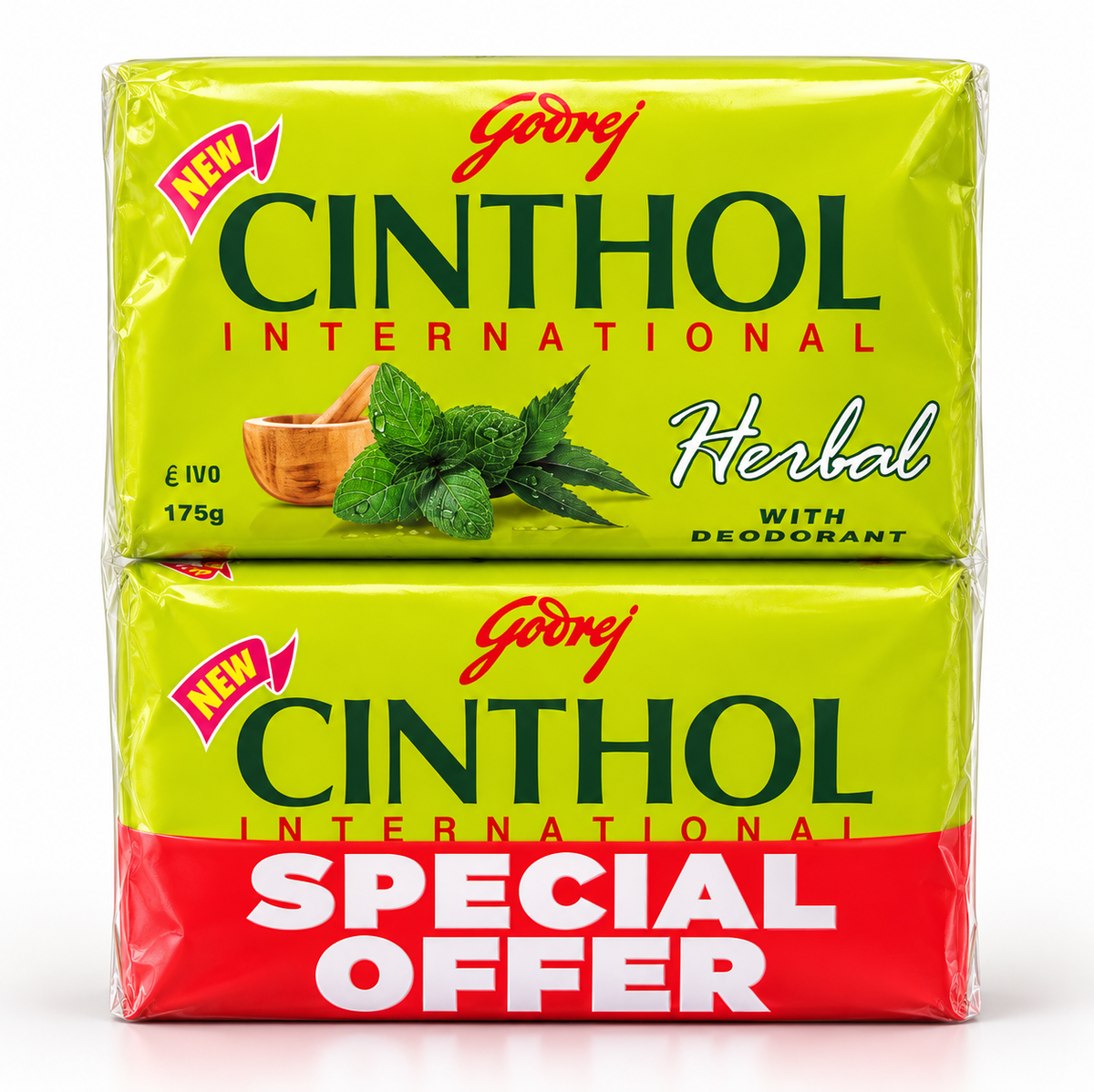 Cinthol Herbal Bath Soap 175g  x 12pcs – Clean, Fresh & Refreshing Skin