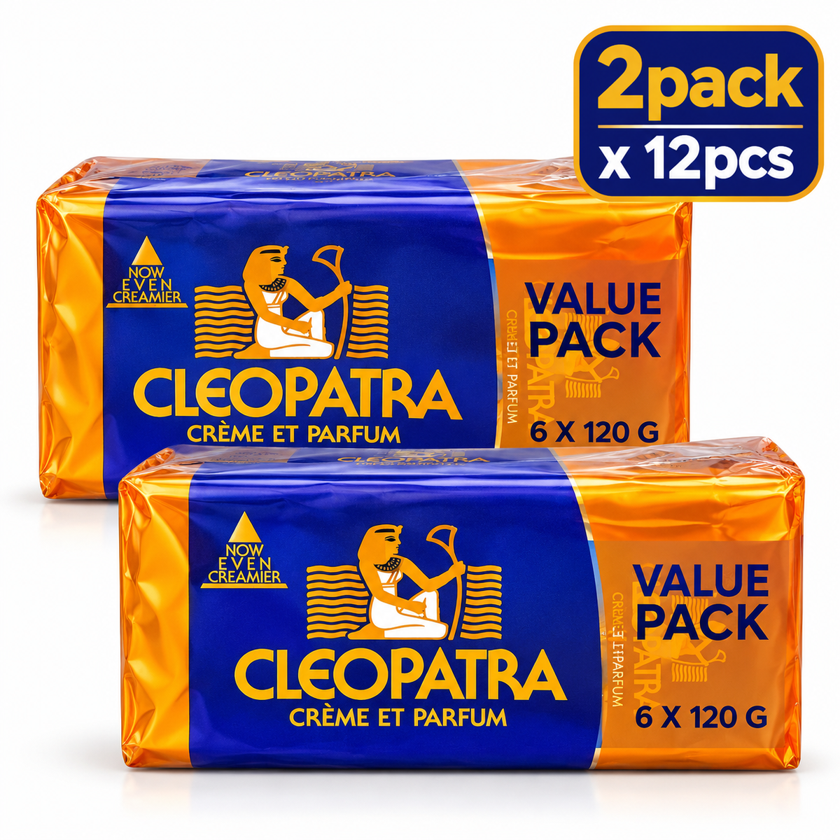 Cleopatra Cream Soap 120g 2Pack x 12pcs  – Gentle Cleansing & Soft Skin Care