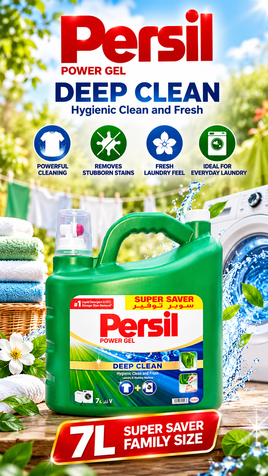 Persil Power Gel Green 7L – Deep Clean & Long-Lasting Freshness