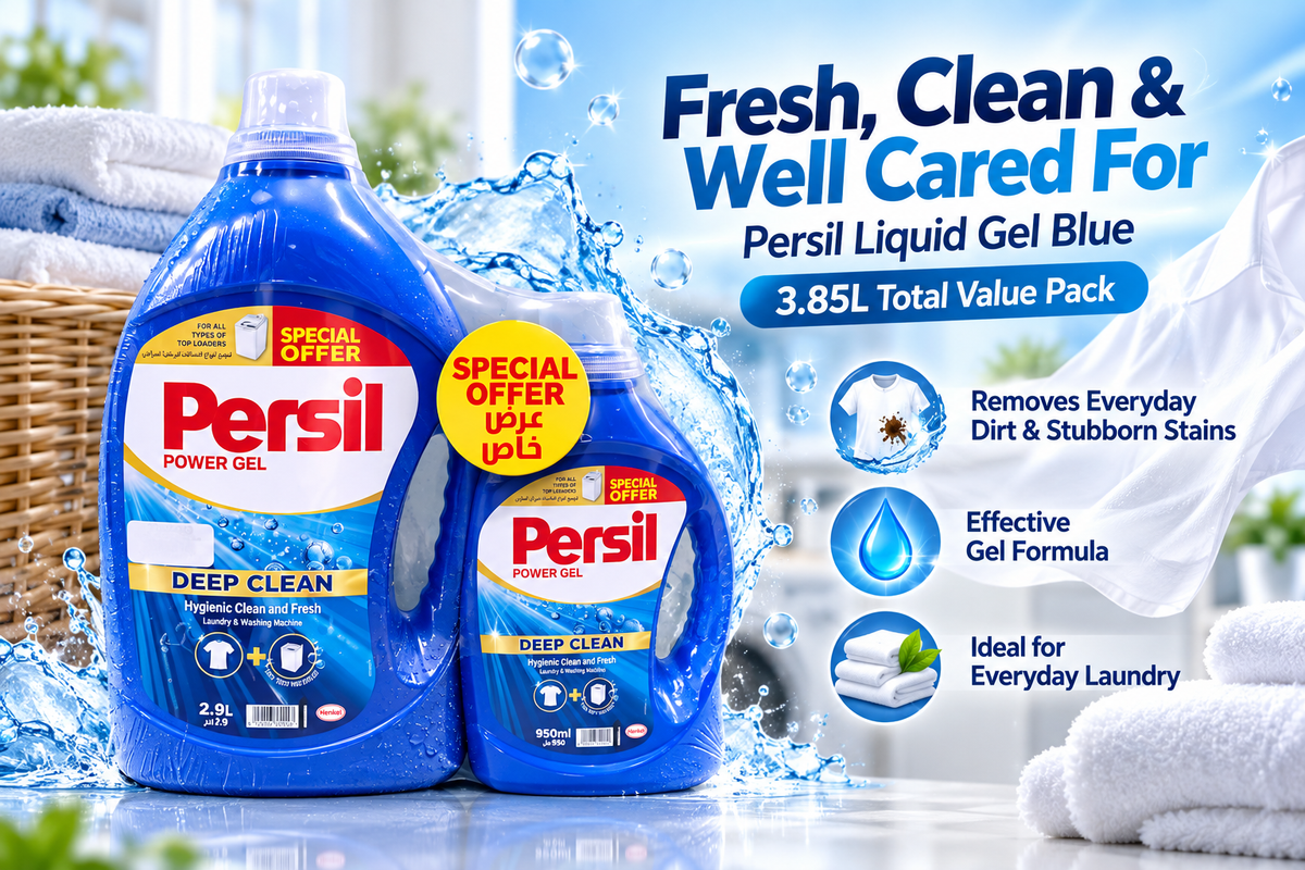 Persil Liquid Gel Blue 2.9L + 950ml – Powerful Laundry Cleaning Value Pack