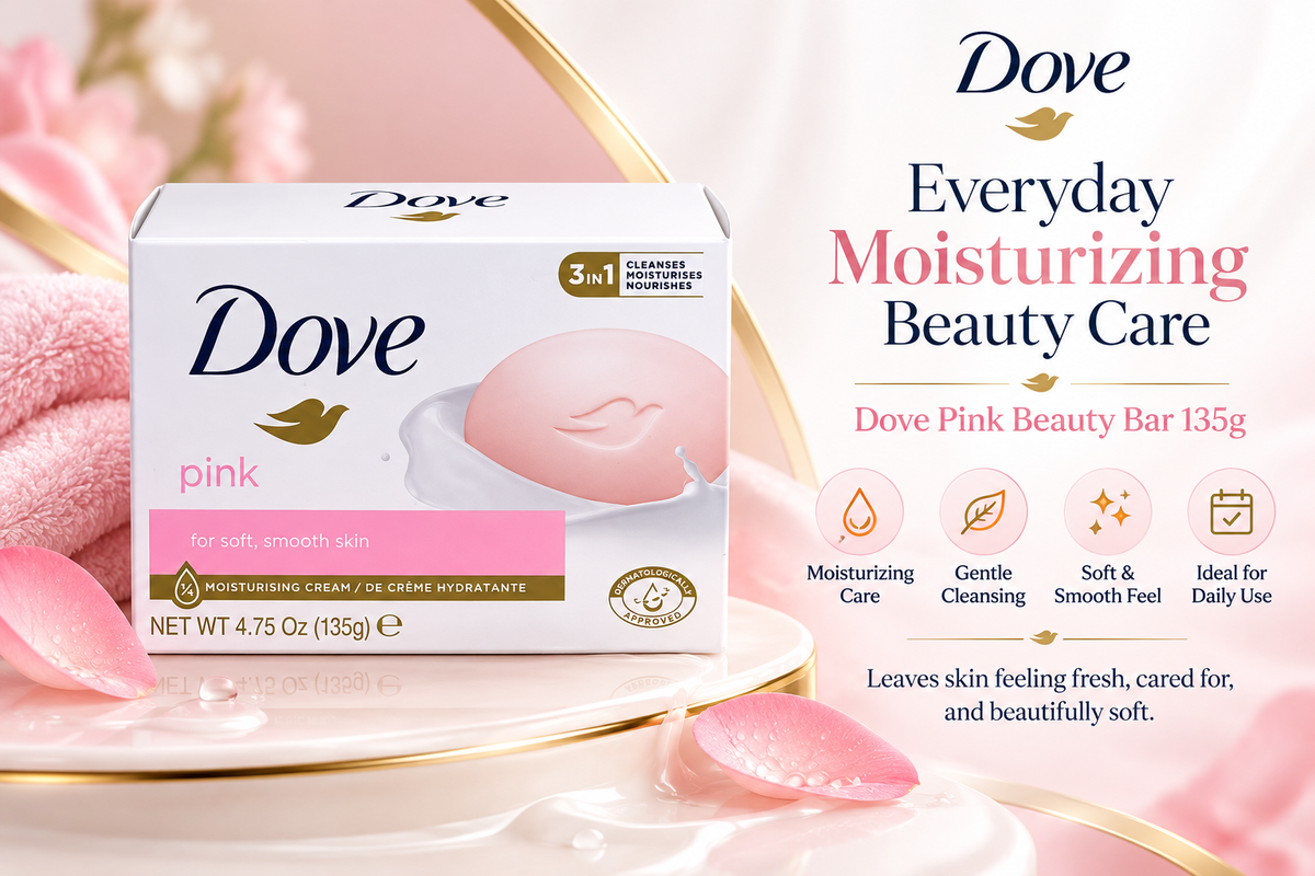 Dove Pink Beauty Bar 135g x 8pcs – Gentle Cleansing & Soft Skin Care