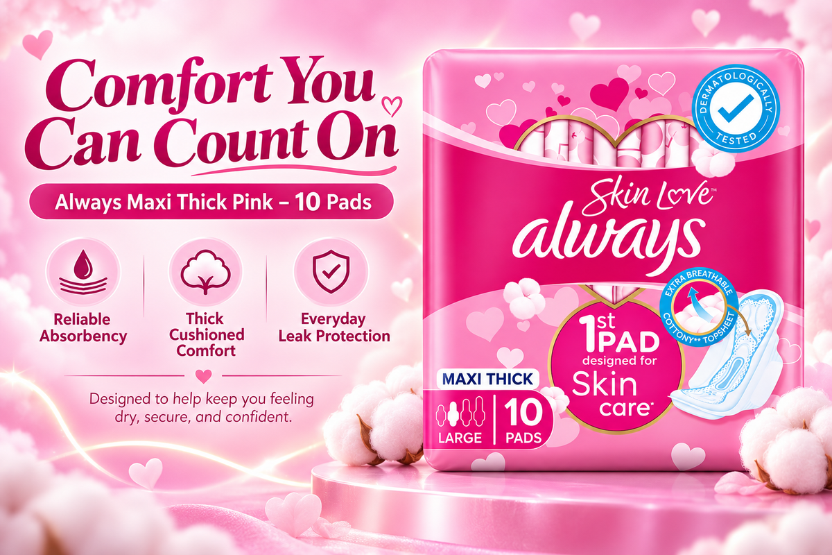 Always Maxi Thick Pads Pink – 10 Pads Pack x 4packs