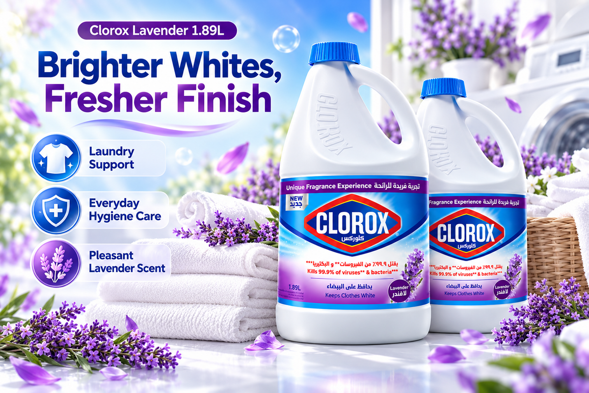 Clorox Lavender Bleach 1.89L – Powerful Cleaning with Fresh Lavender Scent 4Pcs
