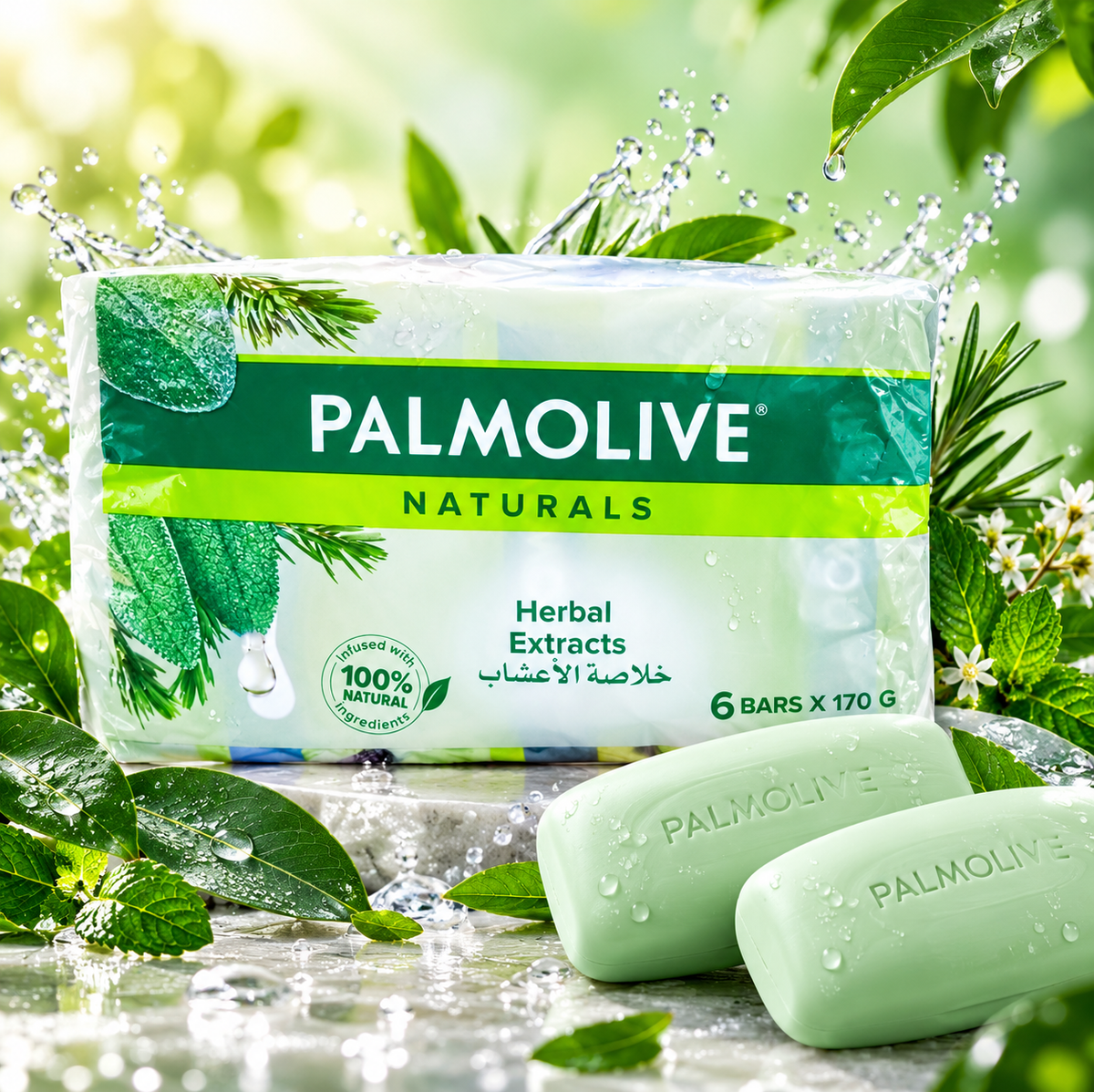 Palmolive 170g Herbal Extracts Soap – Everyday Skin Cleansing pack of 2 x 12pcs