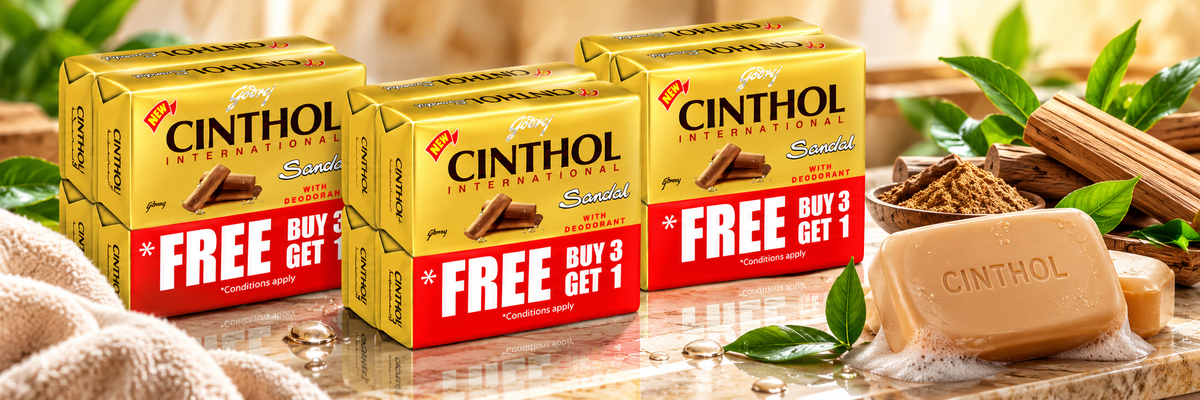 Cinthol Sandal Soap 175g  x 12 pcs – Fresh Cleansing with Sandal Fragrance