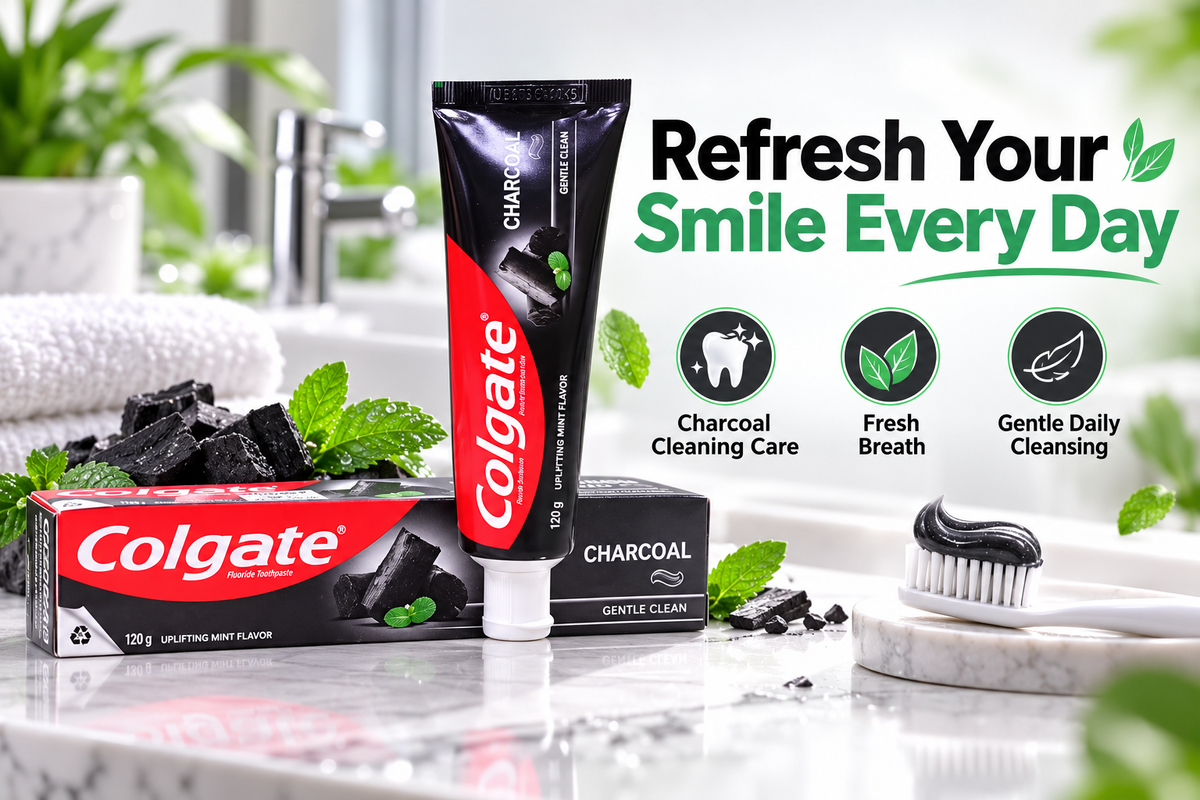 Colgate Gentle Clean Charcoal 120g – Deep Clean & Fresh Breath 6pcs