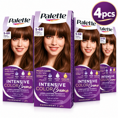 Palette ICC Middle Chestnut 5-68 – Long-Lasting Hair Color 4pcs