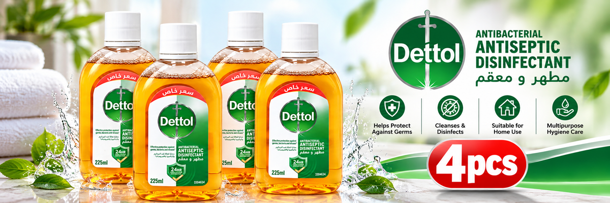 Dettol Liquid 225ml x 4pcs – Antiseptic Care for Home & Family