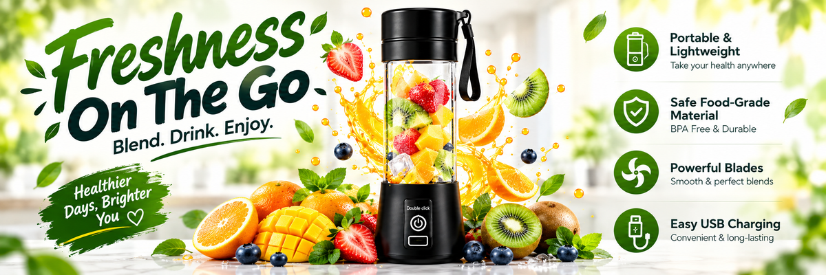 Portable Electric Blender – Compact Smoothie & Juice Maker for Travel & Gym