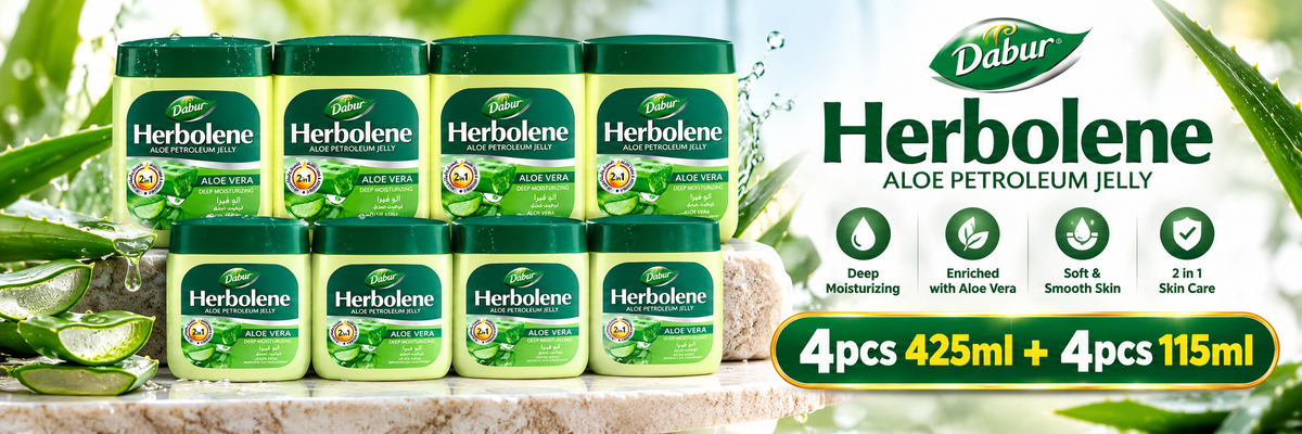 Dabur Herbolene Aloe Petroleum Jelly Value Pack – 425ml 4pcs + 115ml 4pcs