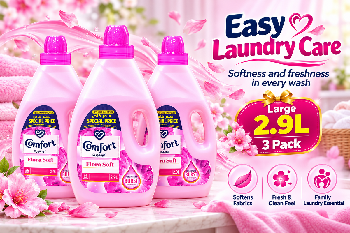 Comfort Flora Pink Fabric Softener – 2.9L 3Pcs