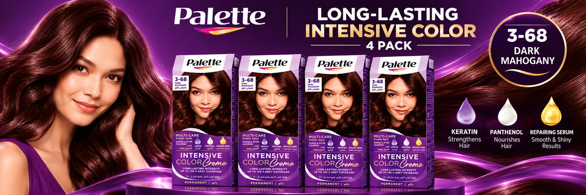Palette Dark Mahogany 3-68 – Rich Permanent Hair Color 4pcs