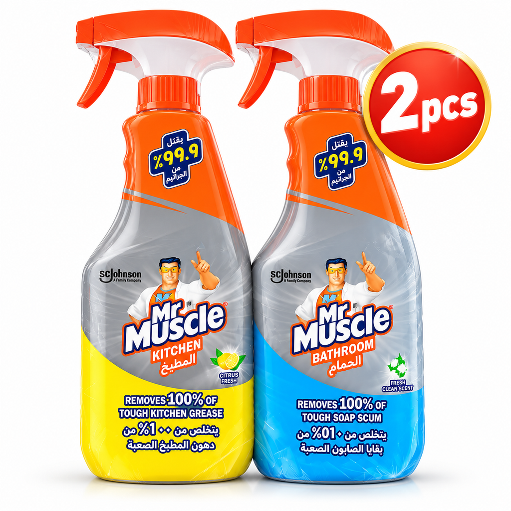 Mr Muscle Kitchen + Bathroom Cleaner Twin Pack – 2 x 500ml