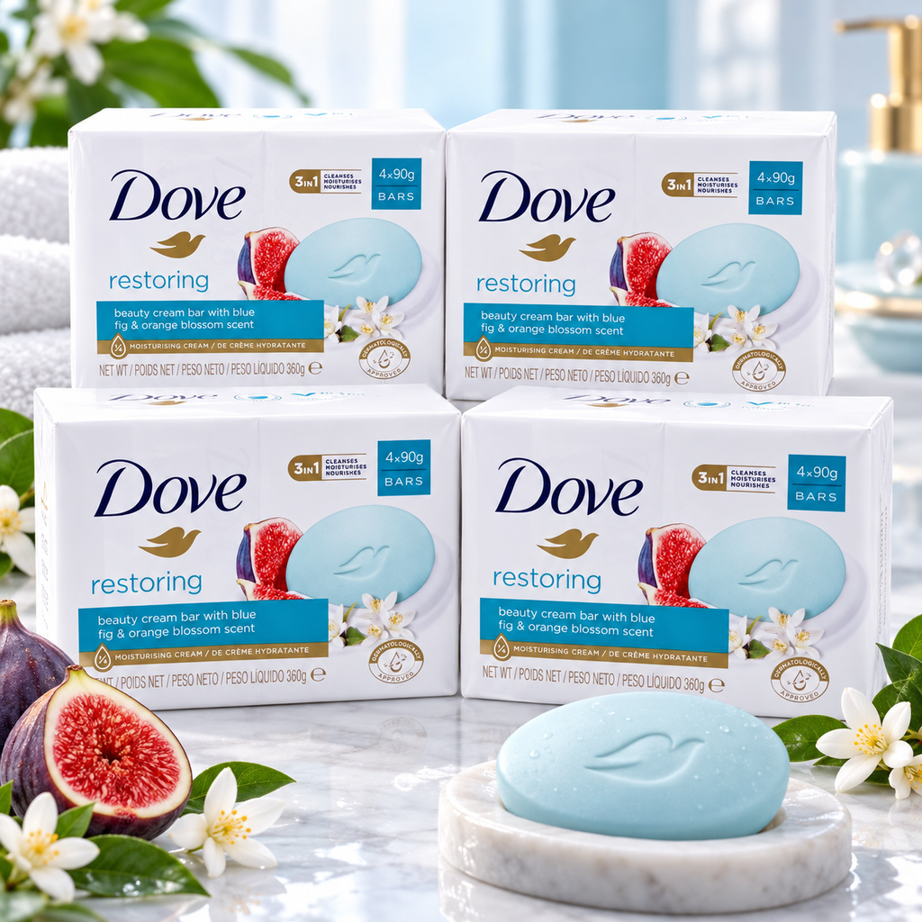 Dove Restoring Soap 90g – Soft, Smooth & Nourished Skin 4pcs