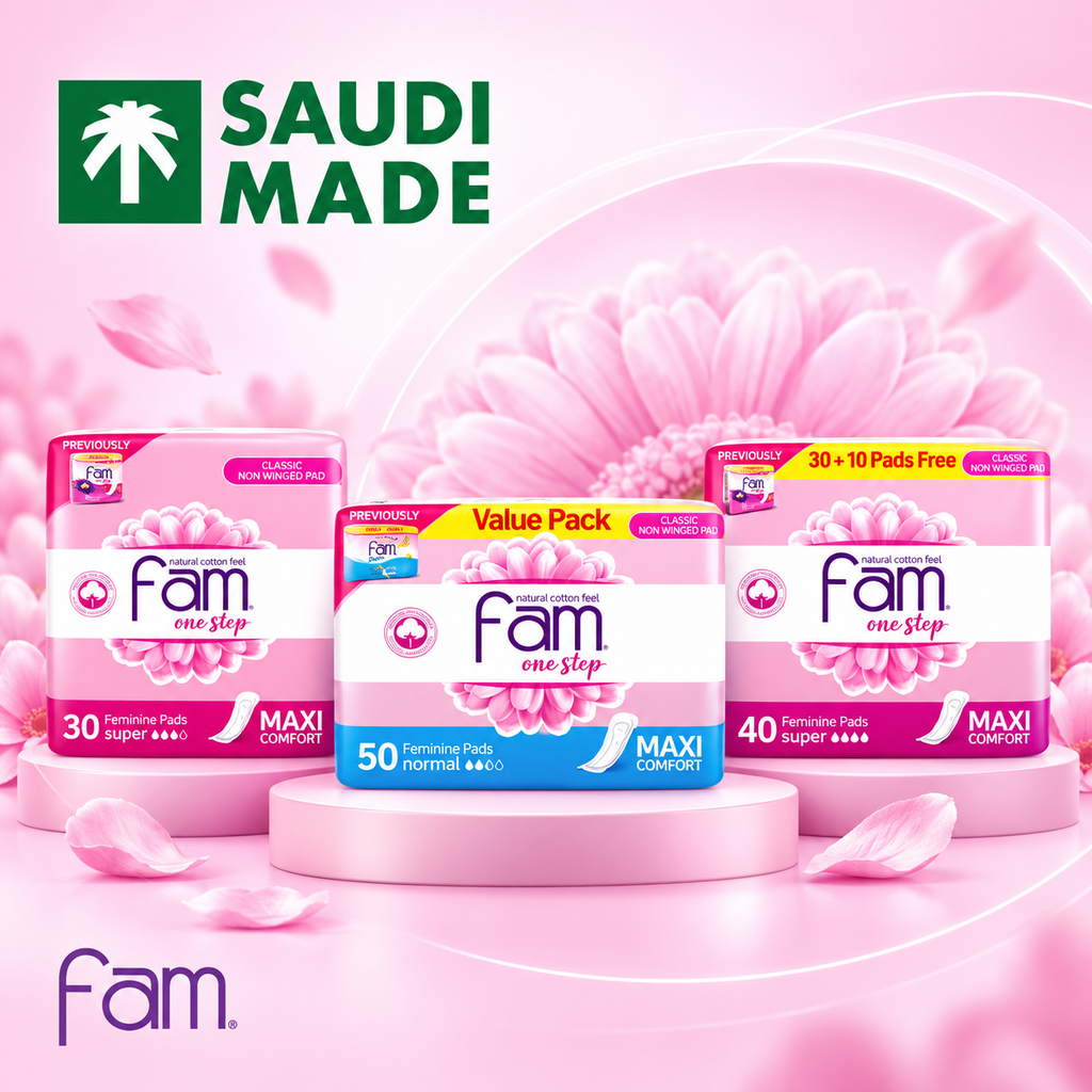 Fam Maxi Pads One Step Pink 40PC x 2pack  – Comfortable Everyday Protection