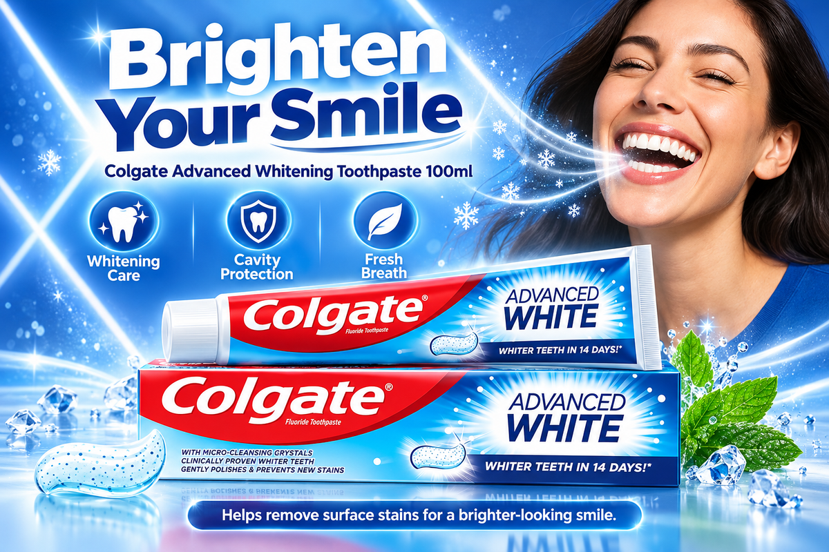 Colgate Advance Whitening 100ml – Everyday Whitening & Cavity Protection 10pcs