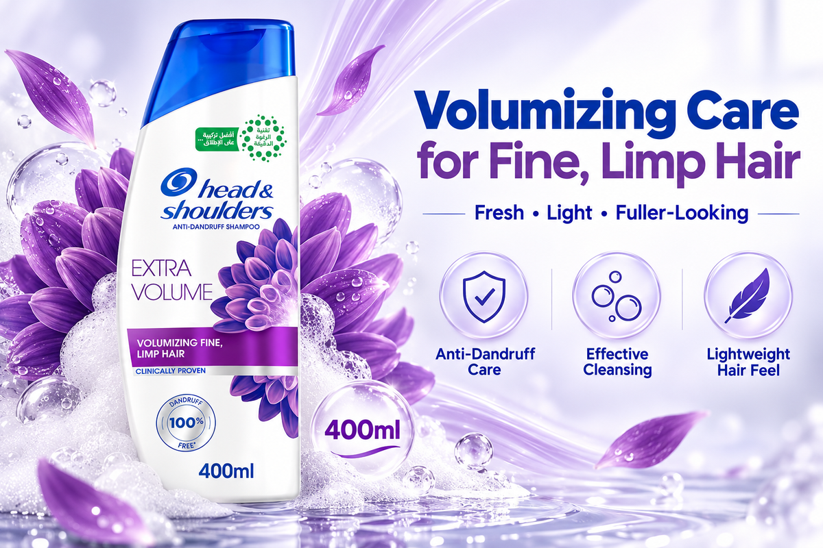 Head & Shoulders Anti-Dandruff Extra Volume Shampoo – 400ml x 4pcs